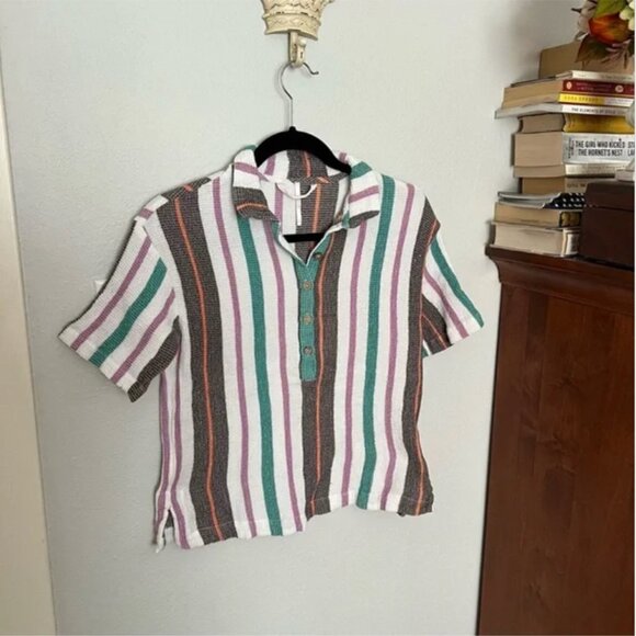 Free People Multicolor Striped Button Down Shirt - Picture 3 of 8
